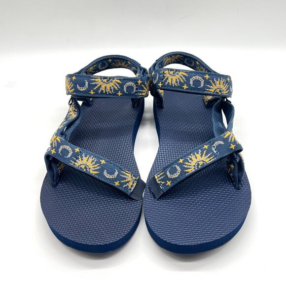 Teva Womens Size 9 Navy Blue Gold Original Universal Sun Moon Celestial Sandals - Picture 2 of 13